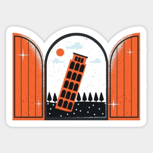 Leaning Tower Of Pisa Animated Sticker